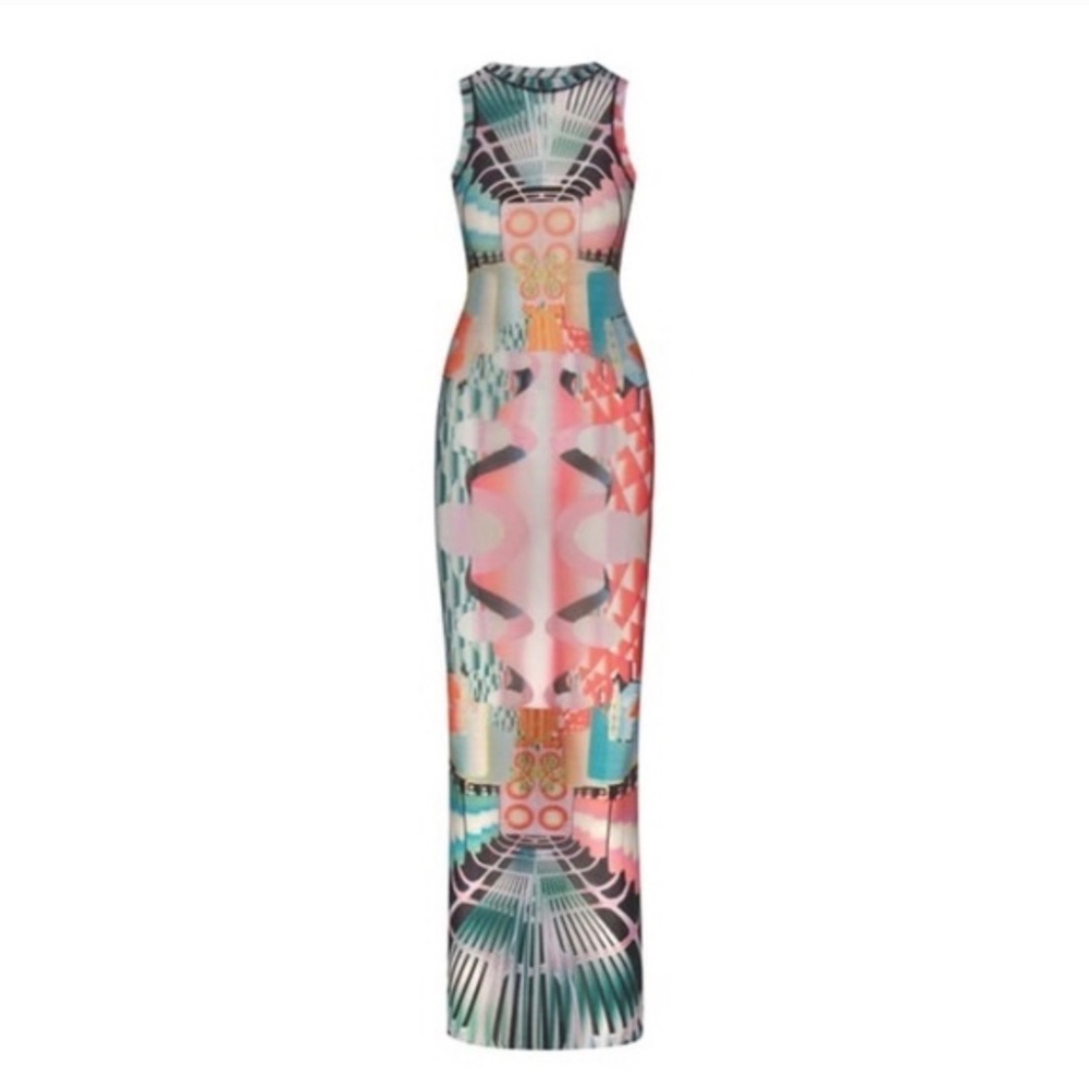 Skim High Neck Summer Mesh Long Maxi Dress